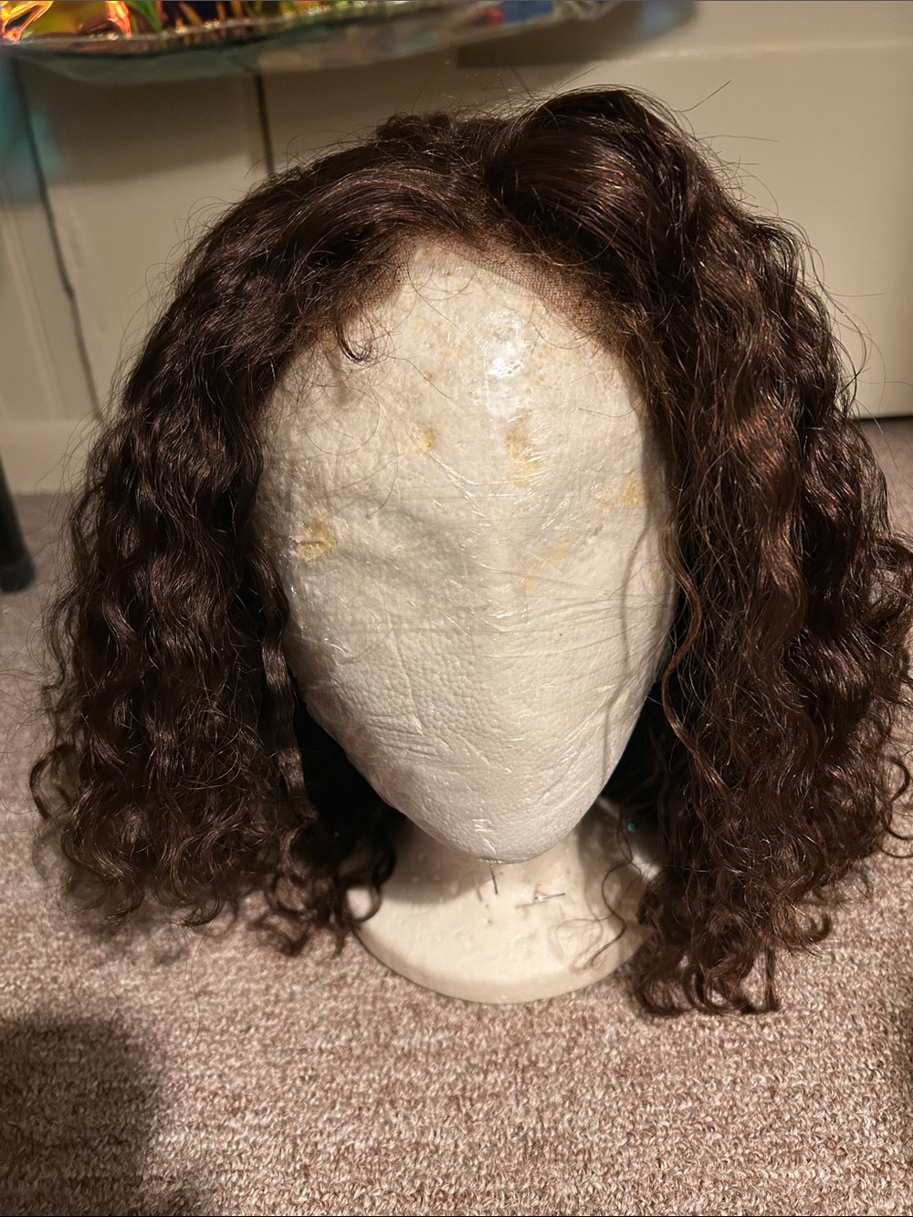 Natural Wavy Women's Human Hair Wig - Dark Brown